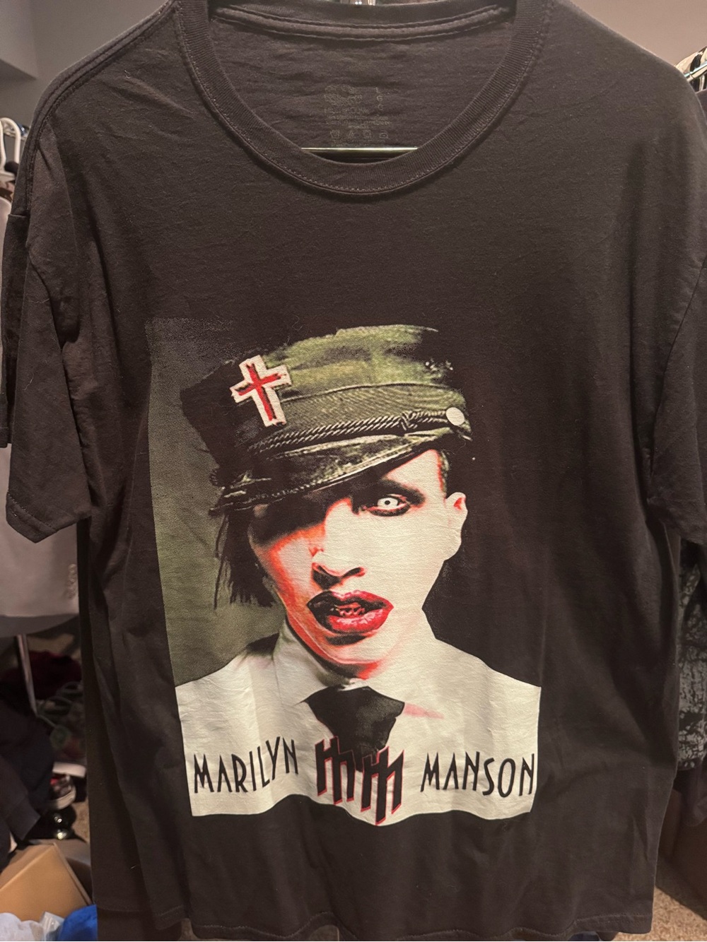 Black Marilyn Manson Tee Sz Lg
